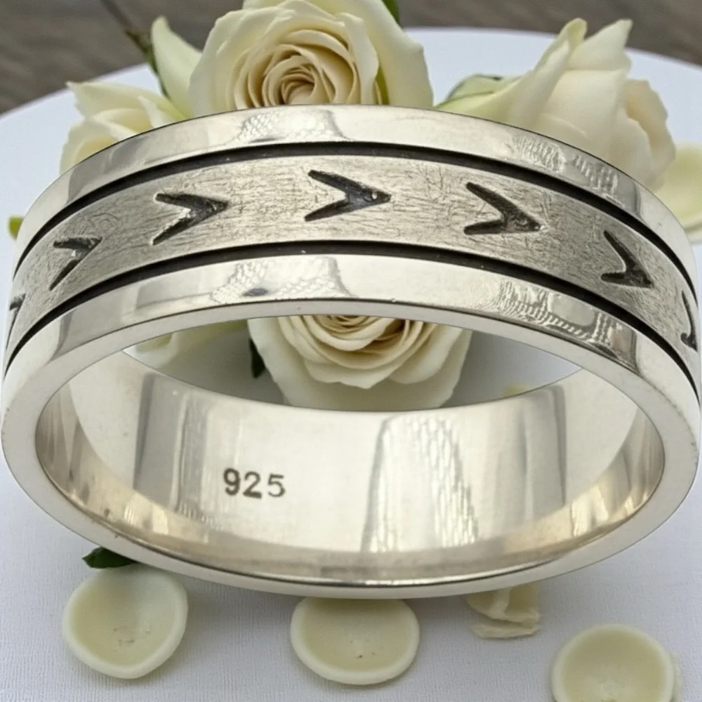 Sterling Silver 11.5 Statement or engagement ring 5.2 wide millimeters 20.21 G - Picture 2 of 5